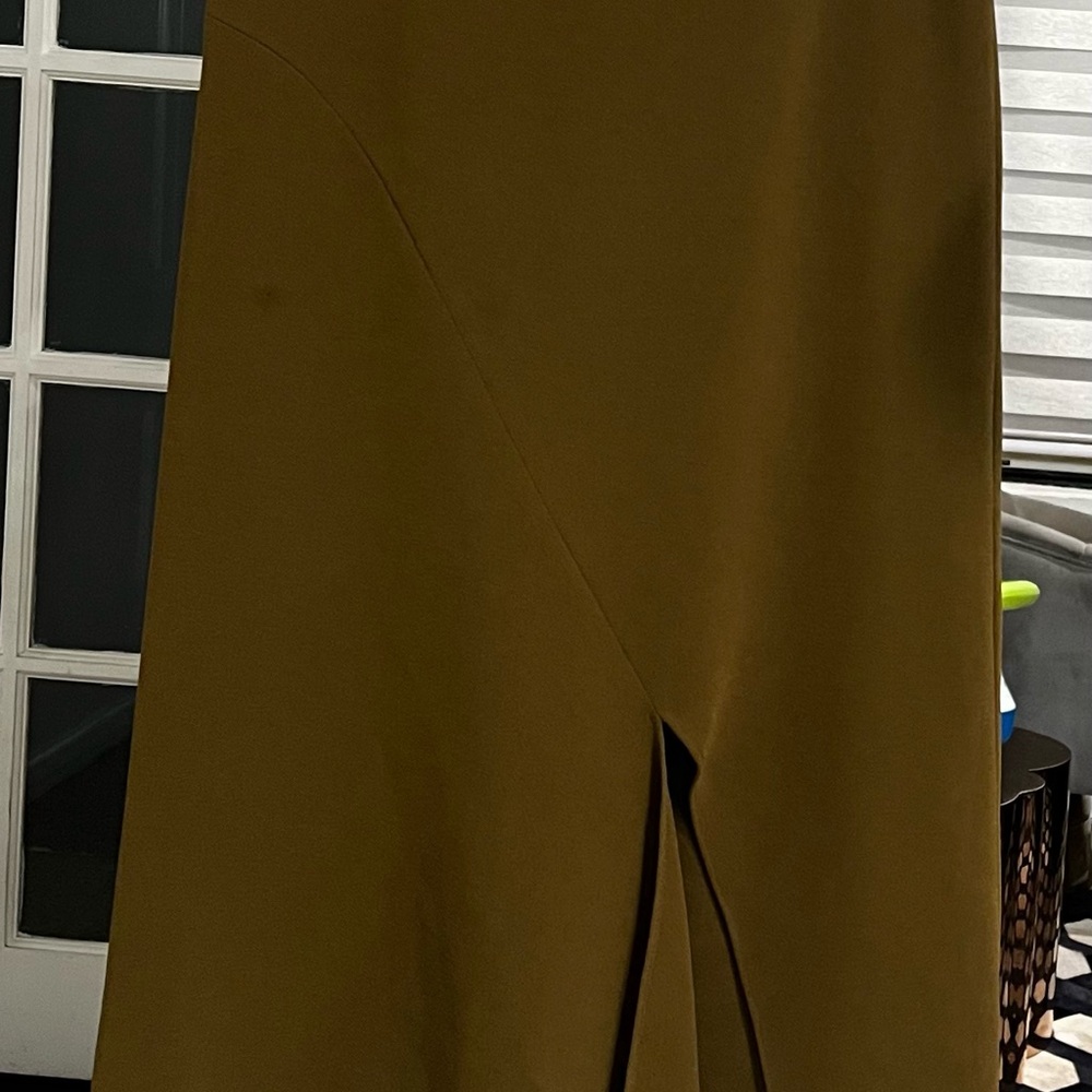 Green Tibi A-line Midi Skirt with Asymmetrical Slit
